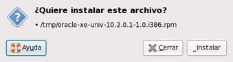 Instalar Oracle Dabase XE en GNU Linux Fedora 10 - Aviso instalación automática
