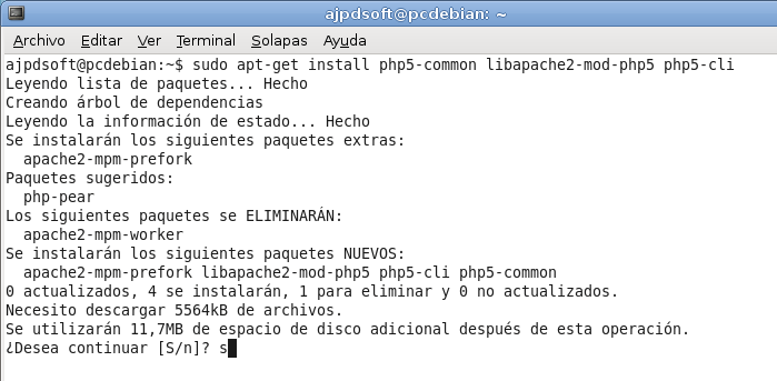 AjpdSoft Instalar PHP 5 en GNU Linux Debian