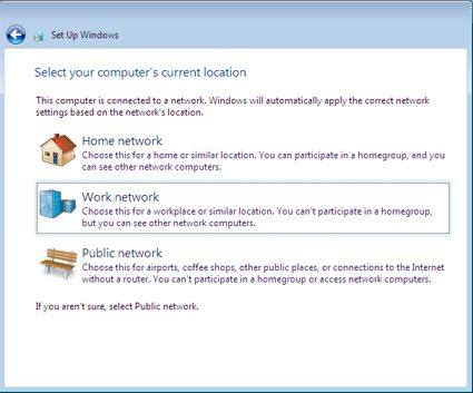Instalar Microsoft Windows 7 Ultimate Beta 1 - Tipo de red