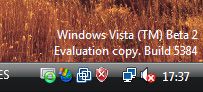 Aspecto de la barra de notificación mientras se instala un dispositivo USB - Windows Vista Beta 2