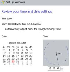 Selección año, mes, día y hora - Windows Vista Beta 2
