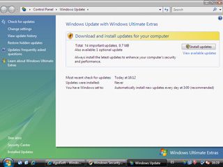 Opciones de Windows Update - Windows Vista Beta 2