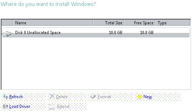 Modificación de particiones - Windows Vista Beta 2