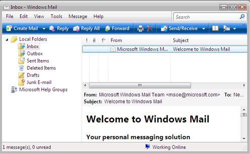 Microsoft Mail - Windows Vista Beta 2
