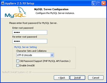 Crear una web profesional con el CMS Joomla - Datos de configuración para MySQL Server