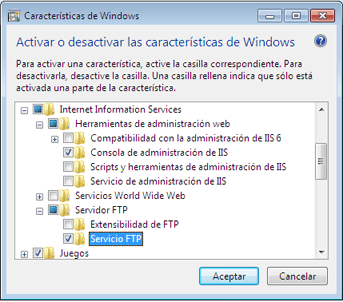 Montar un servidor FTP en un equipo con Windows 7