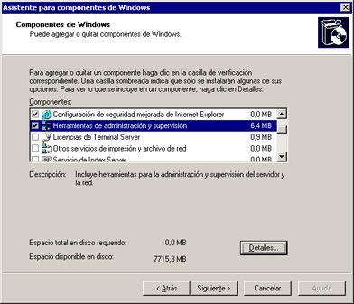 Instalación de SNMP en Windows Server 2003