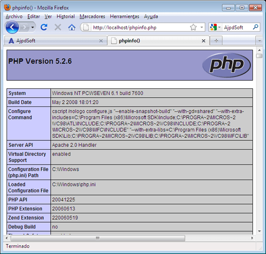 Descarga e instalación de AppServ (Apache, PHP, MySQL y phpMyAdmin)