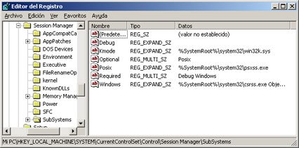 Proceso de arranque en Windows Server 2003 - Registro - SubSystems