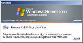 Proceso de arranque en Windows Server 2003 - Inicio de sesión