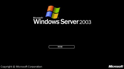 Proceso de arranque en Windows Server 2003 - Ventana de inicio de Windows Server 2003