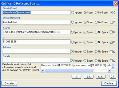 Software Libre AjpdSoft Comprobar E-Mail y AntiSpam - Calificar email de spam