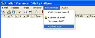Software Libre AjpdSoft Comprobar E-Mail y AntiSpam - Configuración de la aplicación
