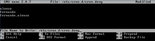 El cron crontab de GNU Linux - Creación del fichero cron.deny