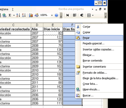 Preparar datos para gráficos de decisión, fórmulas Excel para fechas