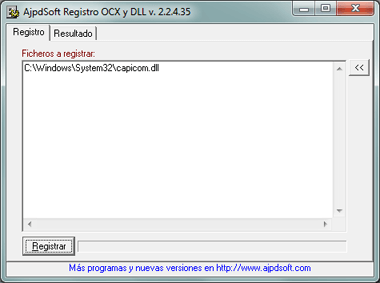 Registro de la librería capicom.dll en Windows 7