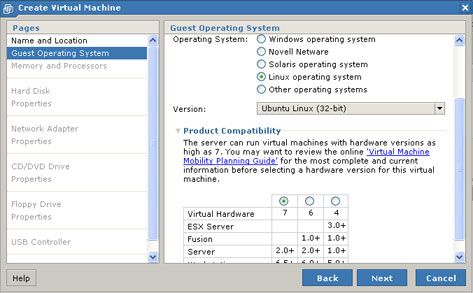 Virtualización con VMware Server 2.0 - Creación de una máquina virtual GNU Linux