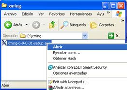 Xming servidor X para Windows mediante SSH y GNU Linux - Instalación de Xming