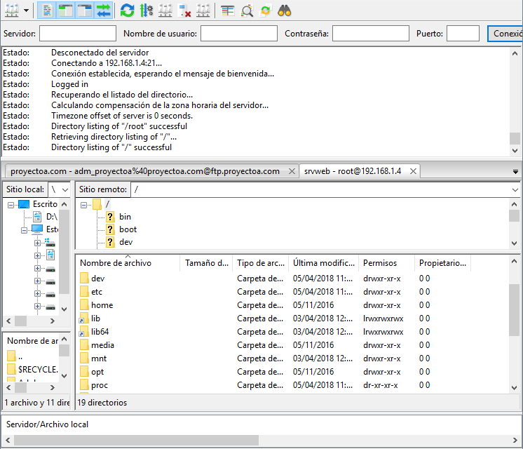 Montar servidor FTP con vsftp en Linux CentOS 7 Minimal y acceso con usuario root
