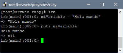 Instalar Ruby en equipo Linux CentOS 7 Minimal usando rbenv y primera aplicación Ruby Hola Mundo