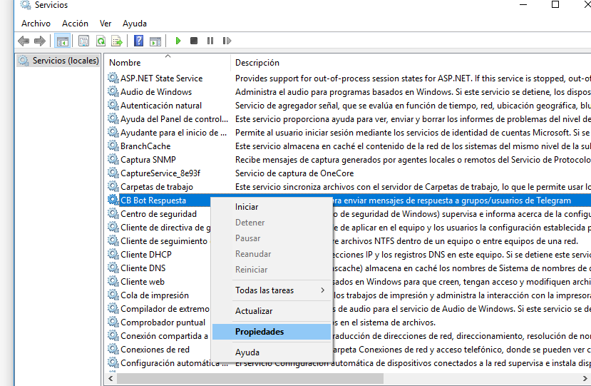 Instalar y depurar el servicio desde Visual Studio .Net