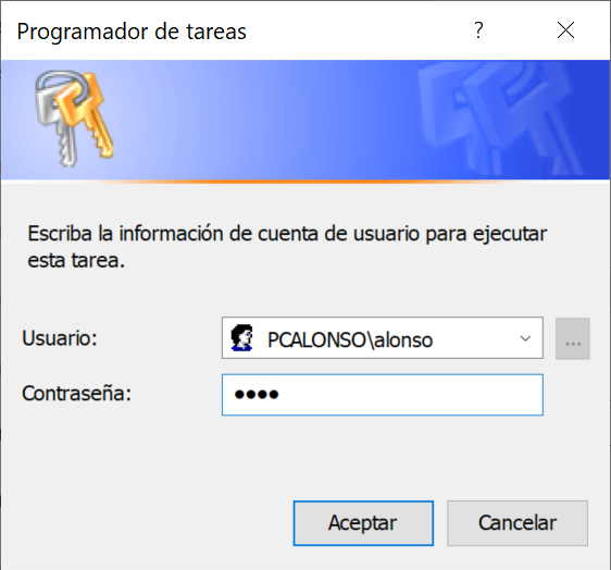 Programación de tarea para ejecutar diariamente la copia de seguridad en Windows