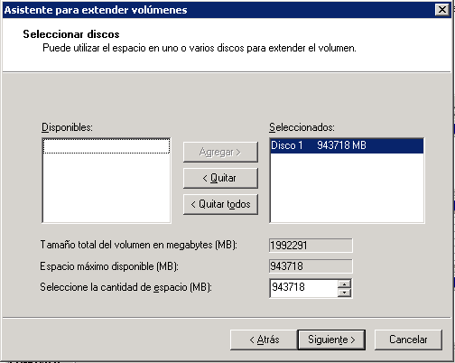 Ampliar/Extender disco duro en Windows Server 2008