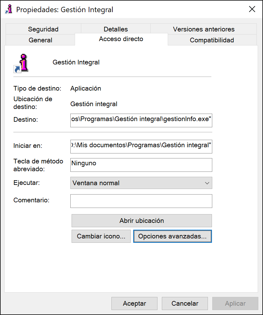 Iniciar aplicación de Windows XP en equipo con Windows 10 en modo compatibilidad