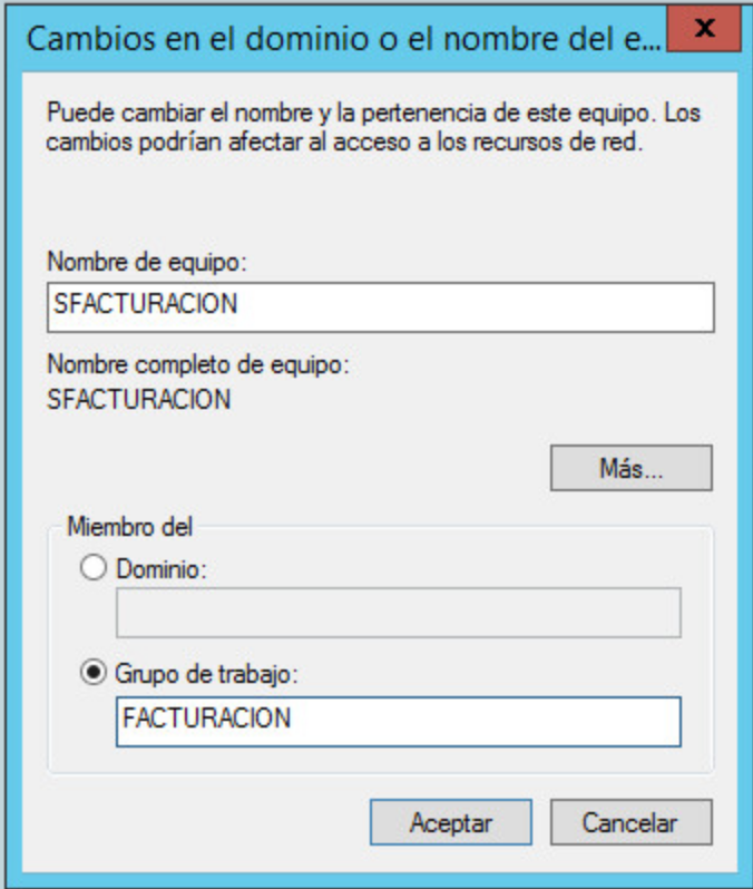 Configuración básica del equipo clonado Windows Server 2012