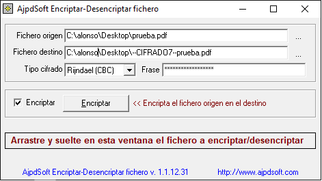 AjpdSoft Encriptar-Desencriptar fichero