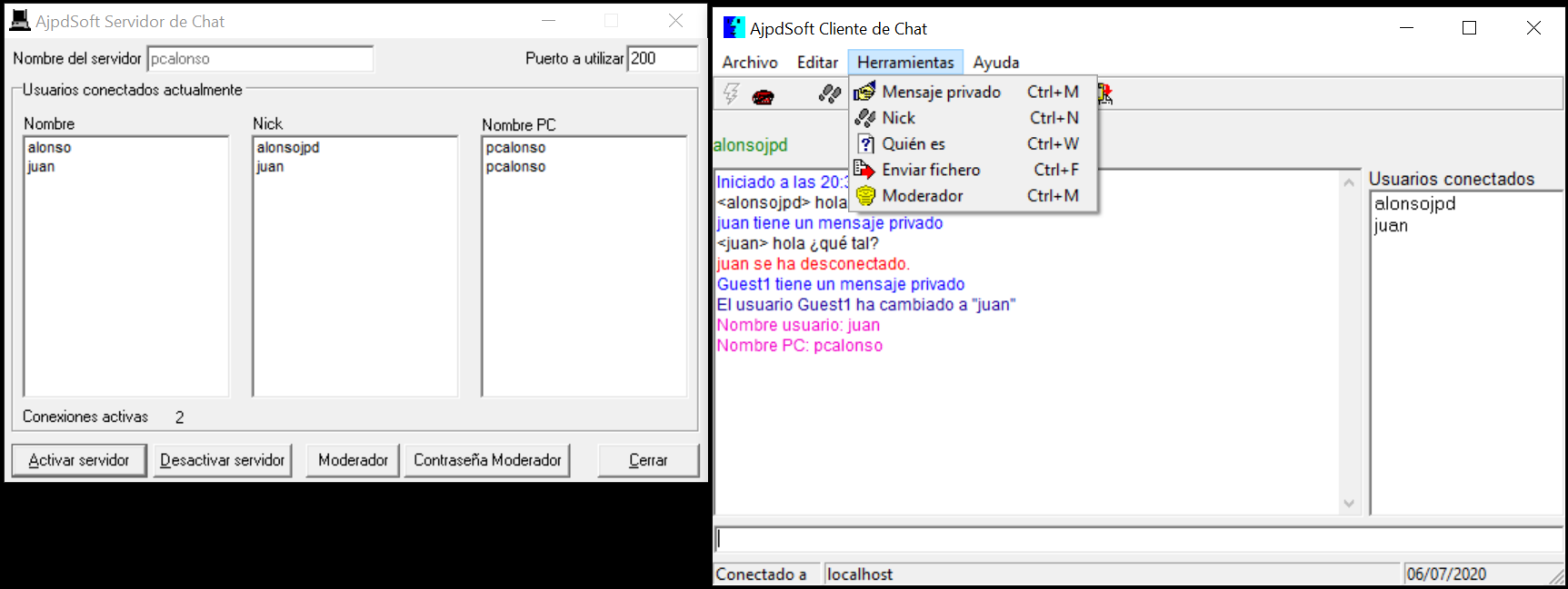 AjpdSoft Chat Código Fuente Delphi 6