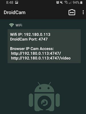 Instalar aplicación DroidCam en el móvil Android