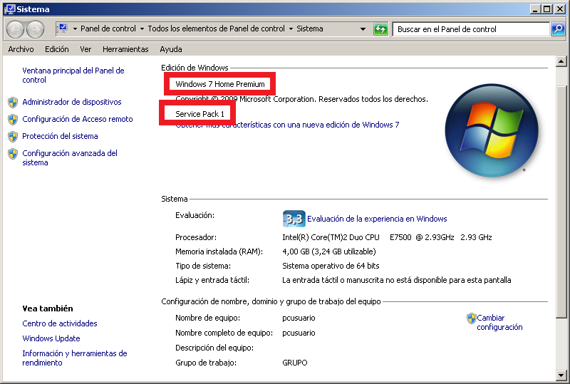 Requisitos para traducir Windows de inglés a español en su versión Windows 7 Home Premium x64