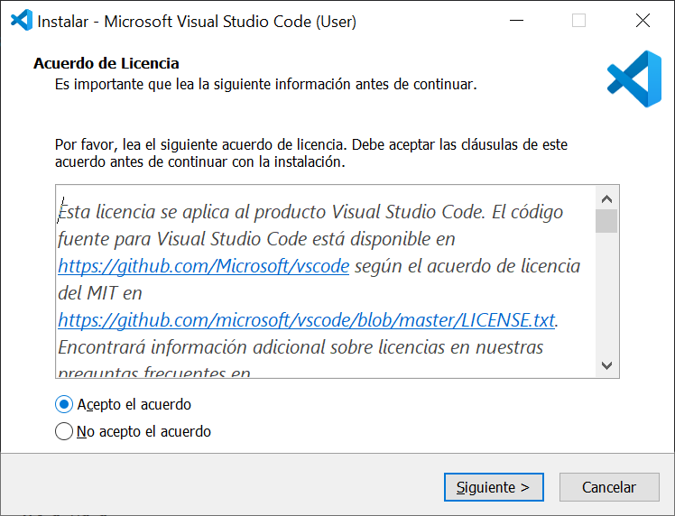 Instalación del IDE gratuito Visual Studio Code