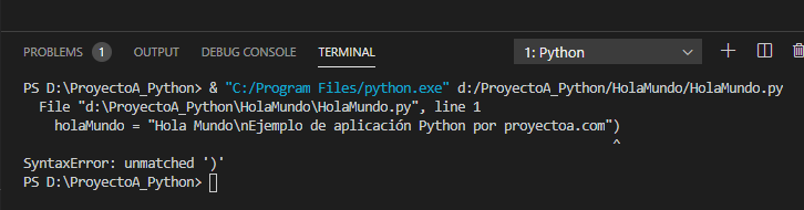 IDE Visual Studio Code, mi primera aplicación Python "Hola mundo"