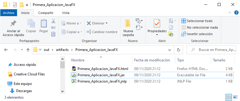 Generar fichero ejecutable JAR de aplicación gráfica JavaFX en IntelliJ IDEA
