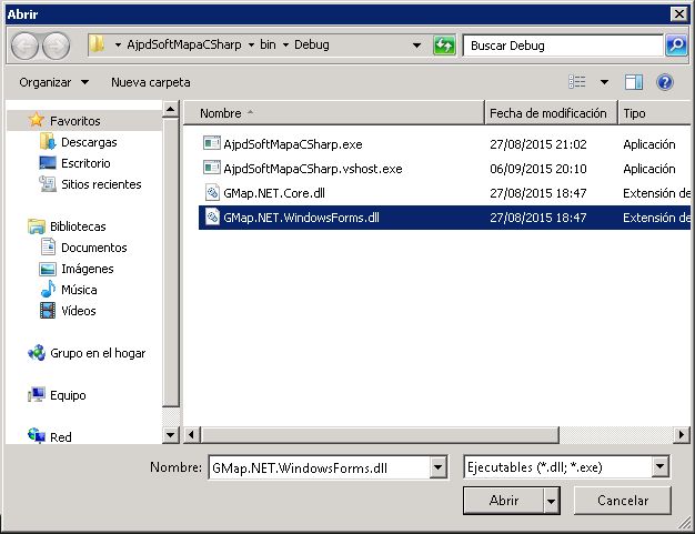 Descarga e instalación de GMap.NET en Microsoft Visual Studio .NET Community 2015