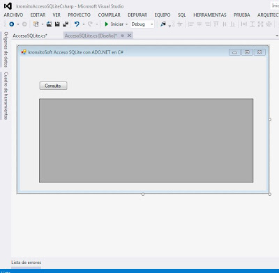 Desarrollar aplicación Visual C# .Net con acceso a SQLite con ADO.NET