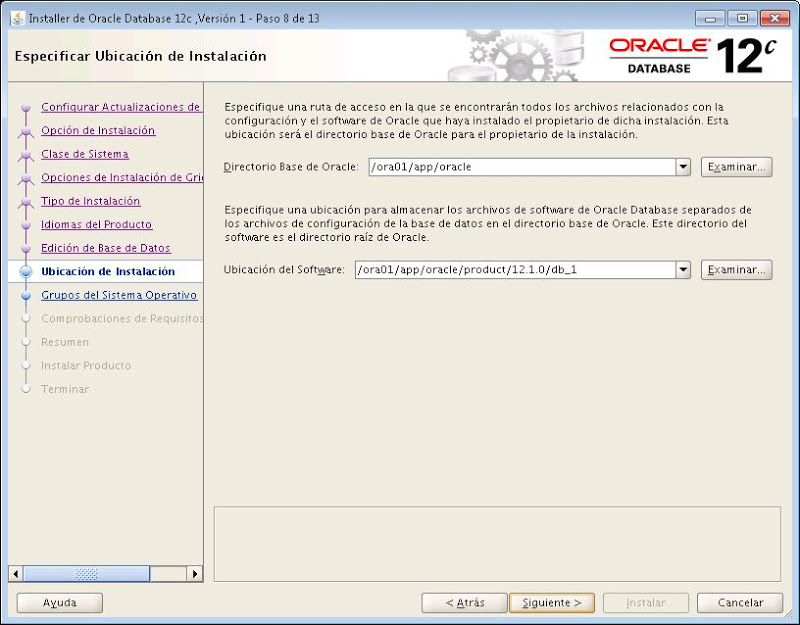 Instalar Oracle 12c en Linux CentOS 7