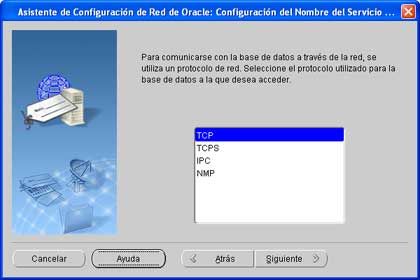 Configuración del Listener, Nombre de red, en Oracle Client 11g y Windows XP