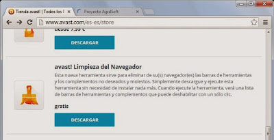 Limpiar navegadores de barras de botones indeseadas y browser hijacker mediante Avast Browser Cleanup