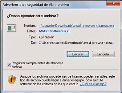 Limpiar navegadores de barras de botones indeseadas y browser hijacker mediante Avast Browser Cleanup