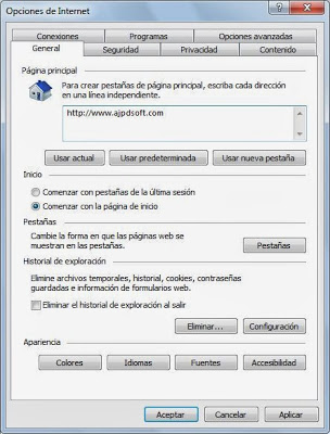 Restablecer configuración original Internet Explorer