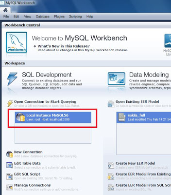 Crear base de datos (catálogo) en MySQL Server 5.6 con MySQL Workbench
