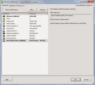 Asignar dispositivo USB a máquina virtual en VMware ESXi