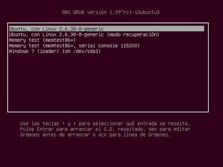 Restaurar GRUB2 en Linux Ubuntu 11.04 Natty Narwhal