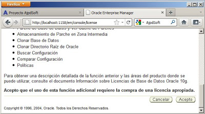 Configurar Oracle 10g para acceso a Oracle Enterprise Manager Database Control en Windows Server 2008 R2