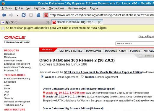 Instalar Oracle Dabase XE (Express Edition) en Linux Fedora 10