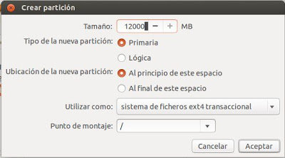 Particionado manual en instalación de Linux Ubuntu Desktop 13.04 dual con Windows 8