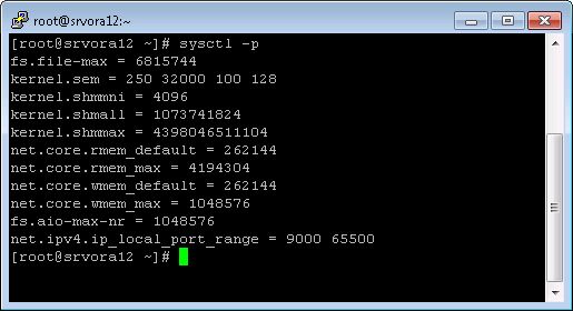 Configurar parámetros del kernel para Oracle 12c en Linux CentOS 7